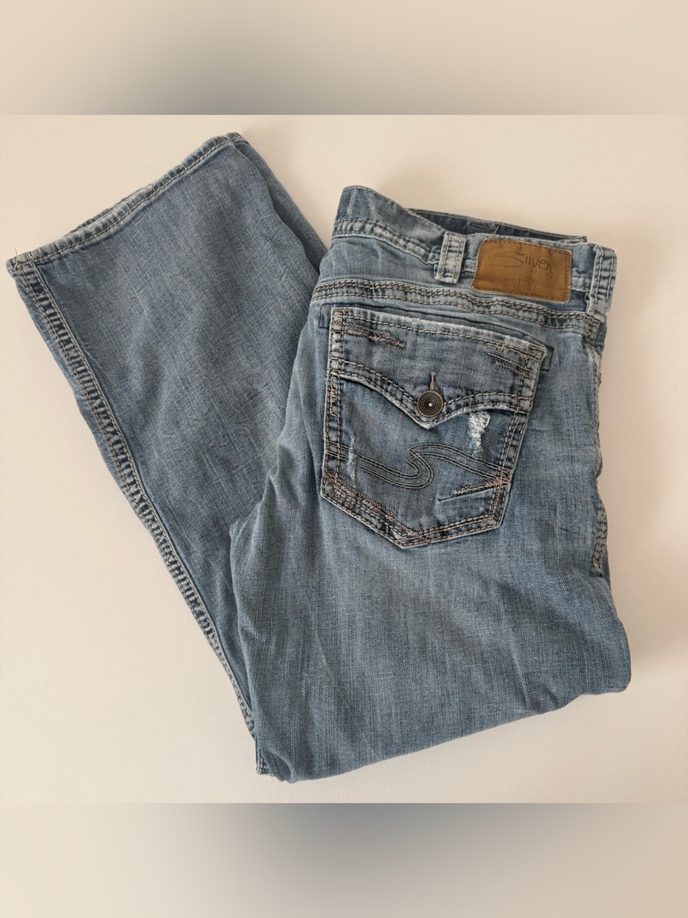 Silver Jeans Men’s Light Blue Straight-Leg Denim Y2K